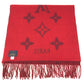 LOUIS VUITTON M75505 fringe charpes Ray Cavik Stole/Shawl Accessories Scarf Cashmere Red Used