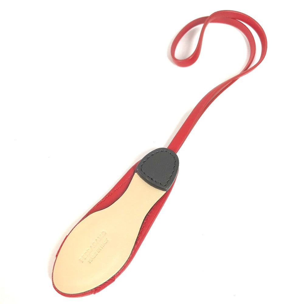 Salvatore Ferragamo 221051 Ballet shoes Varina Charm Vara Ribbon Logo Bag Charm Key Holder charm Leather Frame Red Red Used