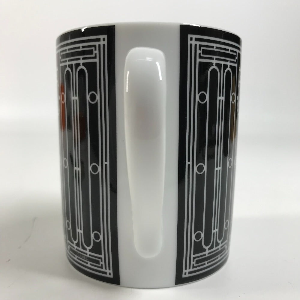 HERMES H DECO Tableware, cups, coffee cups Mug Pottery Black/White Used