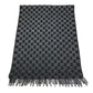 GUCCI 852038 GG logo fringe Stole/Shawl (winter clothing) Scarf Wool / Cashmere Black/gray Used