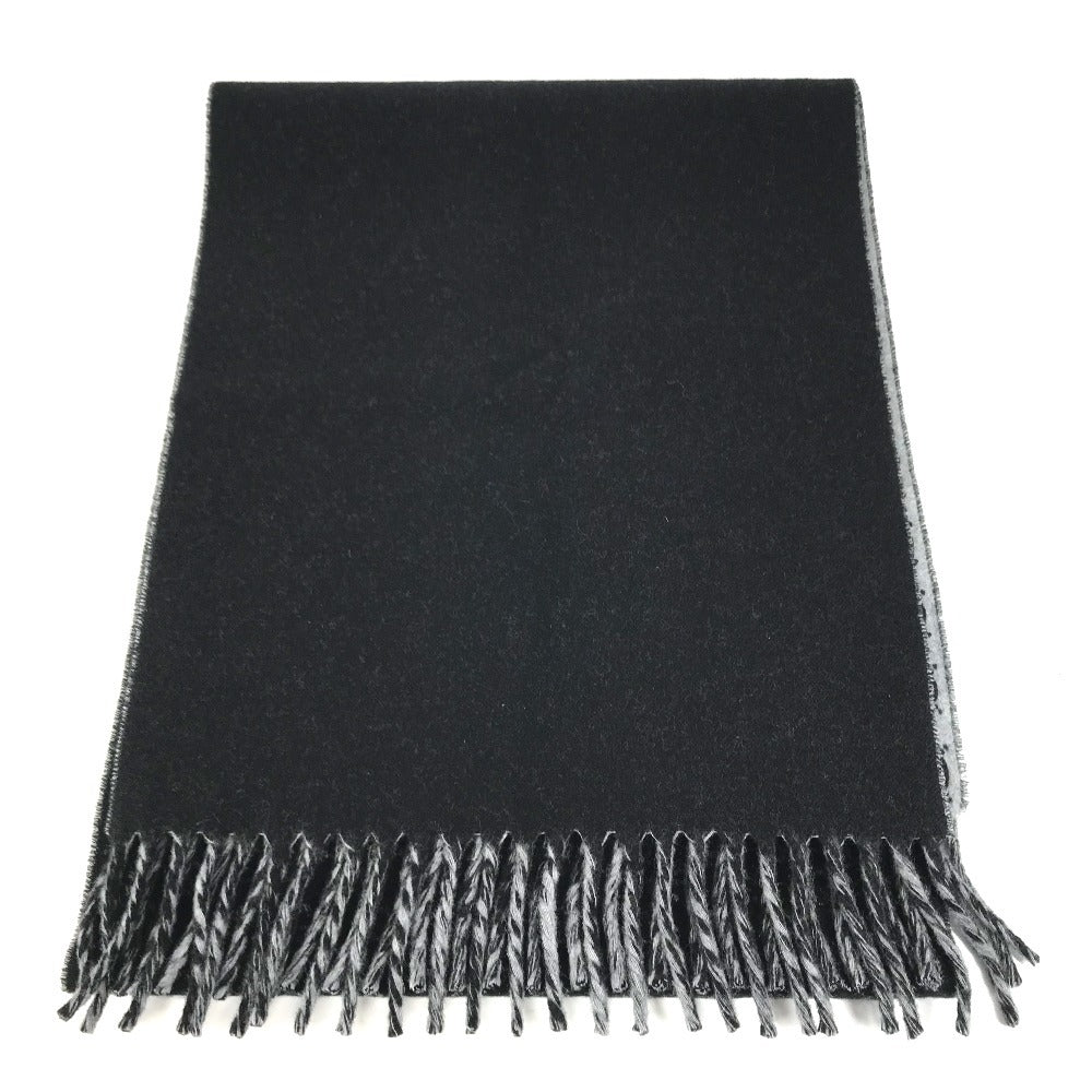GUCCI 852038 GG logo fringe Stole/Shawl (winter clothing) Scarf Wool / Cashmere Black/gray Used