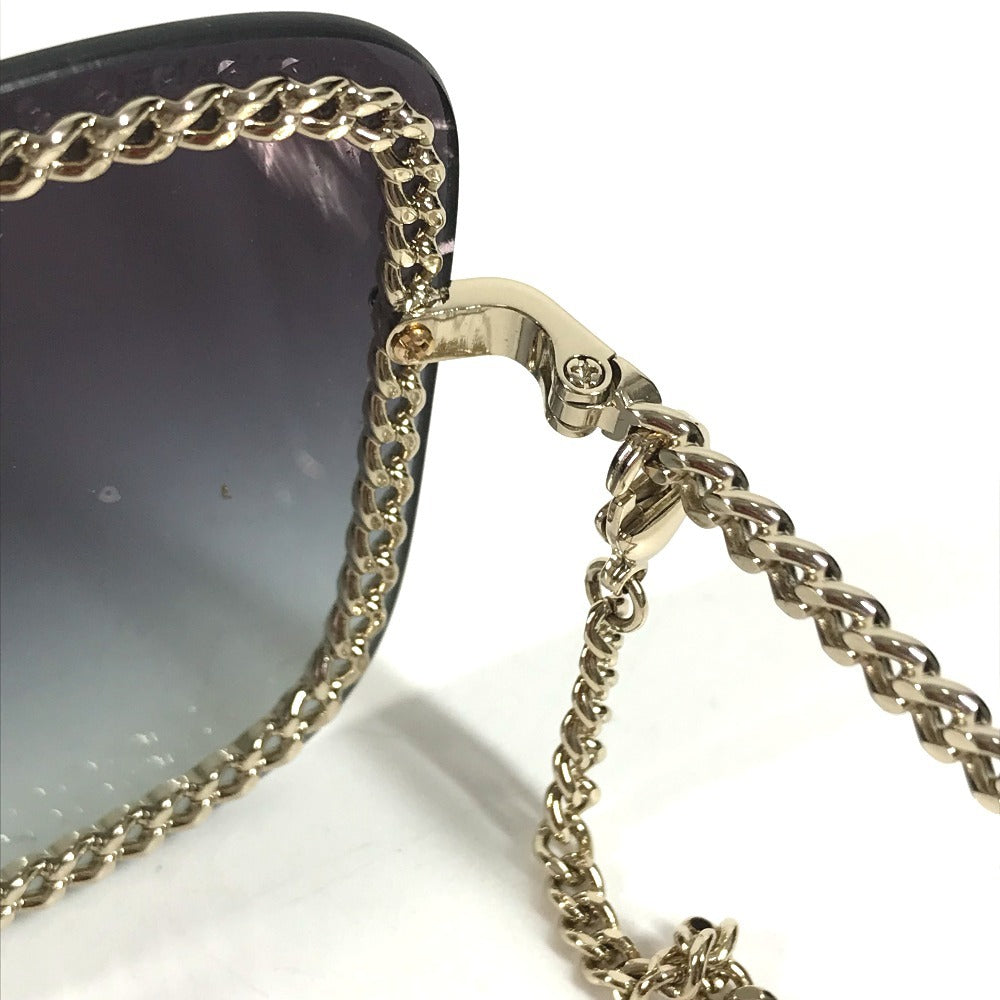 CHANEL 4244 CC CC Mark Logo Chain with Strap glasses glasses eyewear sunglasses Plastic Black/Gold Used