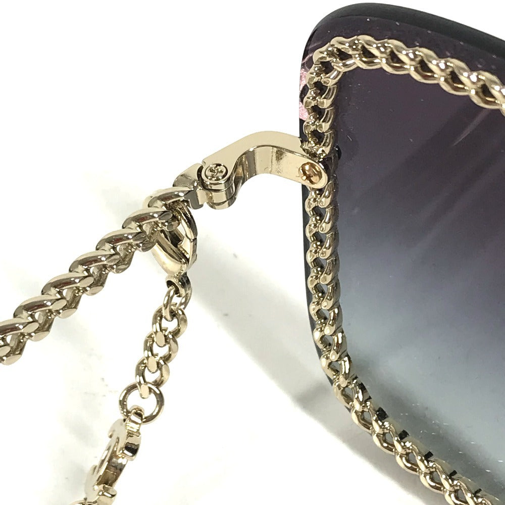 CHANEL 4244 CC CC Mark Logo Chain with Strap glasses glasses eyewear sunglasses Plastic Black/Gold Used