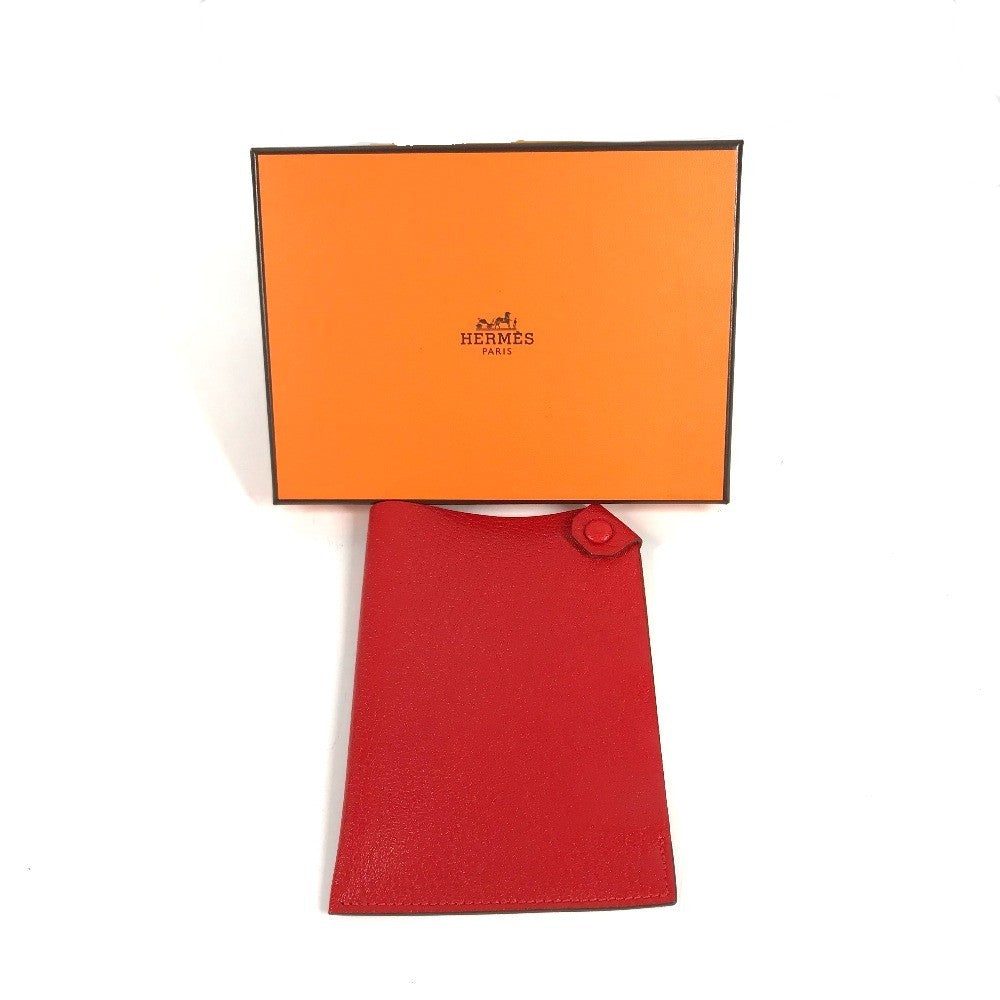 HERMES Talmac PM Talmac PM Passport Cover, Small Items, Travel Supplies passport case Chevre Red Used