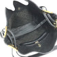 BALLY Big B logo Bag Tote Bag shawl Shoulder Bag Embossed Leather Black/Gold Used