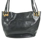 BALLY Big B logo Bag Tote Bag shawl Shoulder Bag Embossed Leather Black/Gold Used