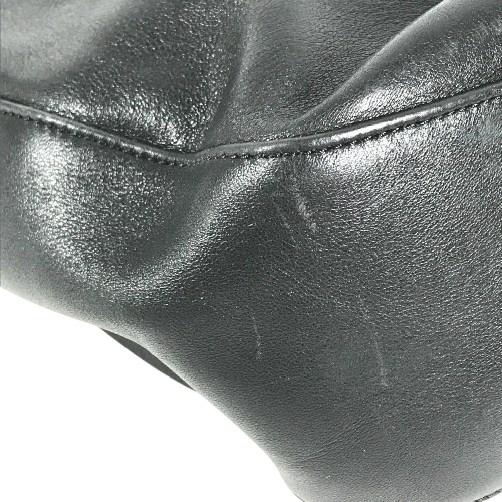 BALLY Big B logo Bag Tote Bag shawl Shoulder Bag Embossed Leather Black/Gold Used
