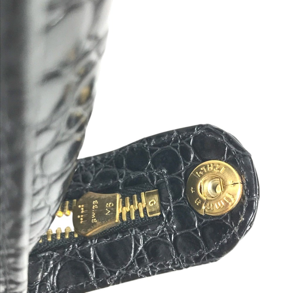 VERSACE Big Medusa Logo Greca Tote Bag Shoulder Chain Shoulder Bag Embossed Leather Black/Gold Used