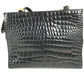 VERSACE Big Medusa Logo Greca Tote Bag Shoulder Chain Shoulder Bag Embossed Leather Black/Gold Used