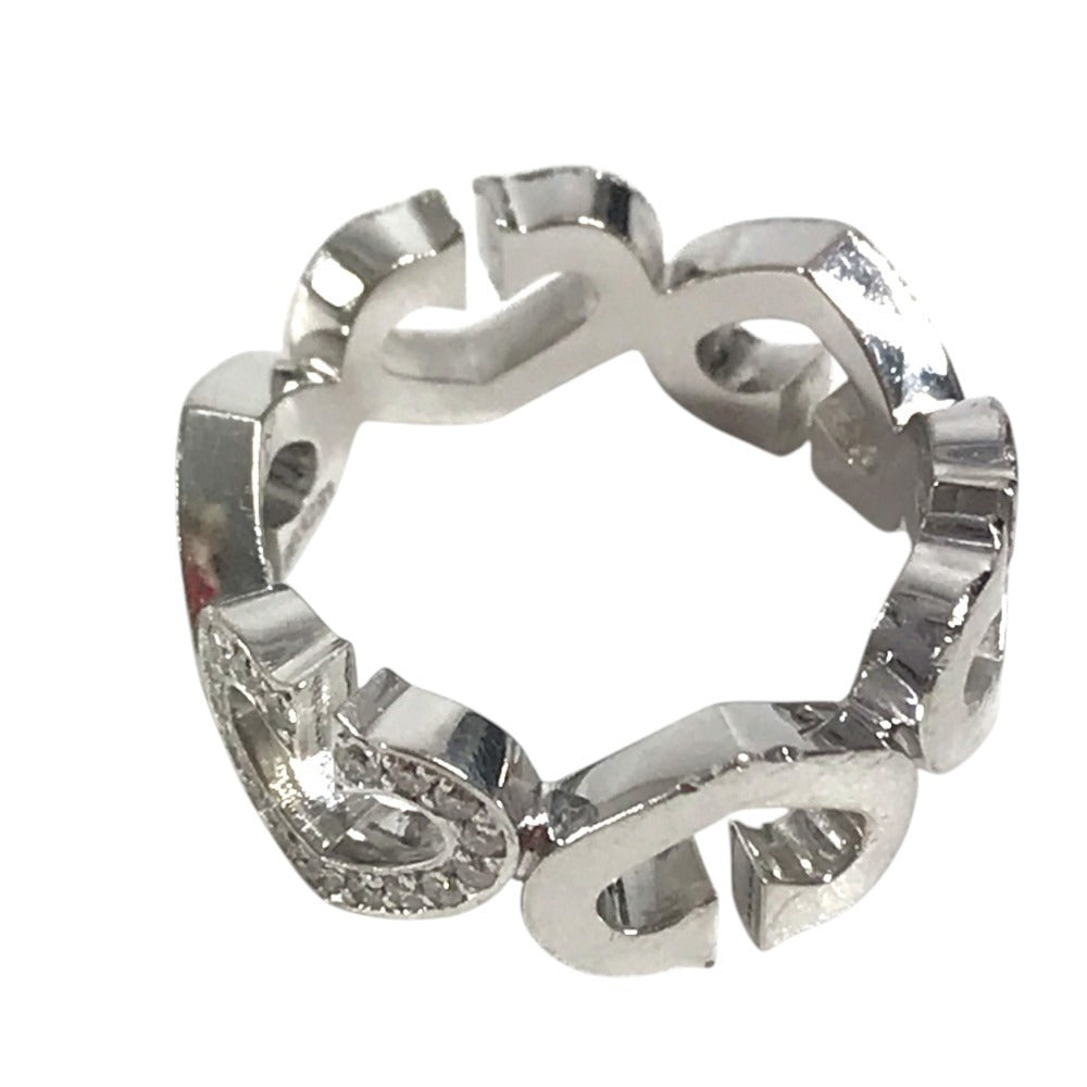 CARTIER Diamond, K18 Gold C Heart Ring with Diamonds Accessory Jewelry Ring WG750 Silver Used