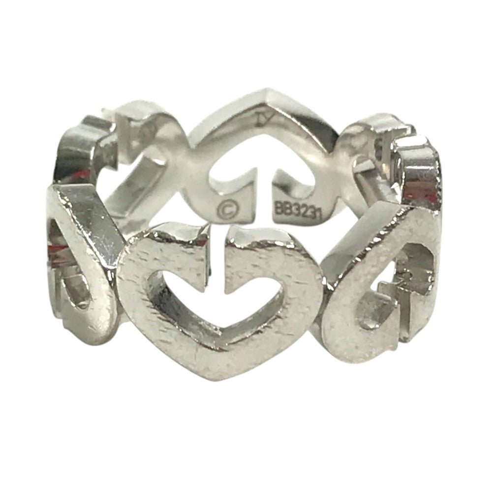 CARTIER Diamond, K18 Gold C Heart Ring with Diamonds Accessory Jewelry Ring WG750 Silver Used