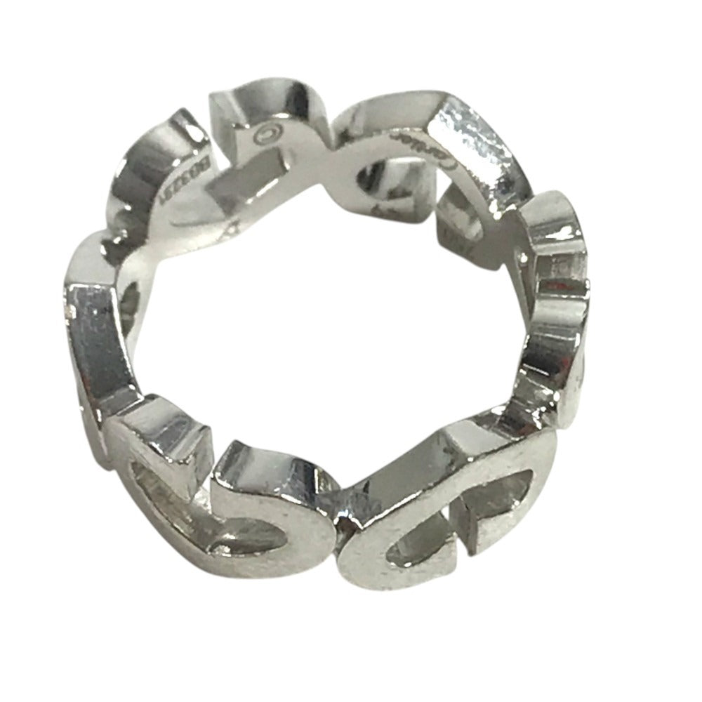 CARTIER Diamond, K18 Gold C Heart Ring with Diamonds Accessory Jewelry Ring WG750 Silver Used