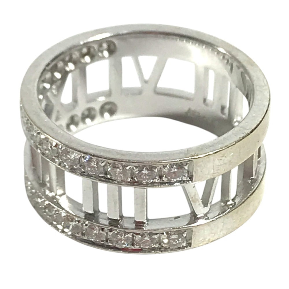 TIFFANY&Co. Diamond, K18 Gold Open atlas Accessory Jewelry Ring WG750 Silver Used
