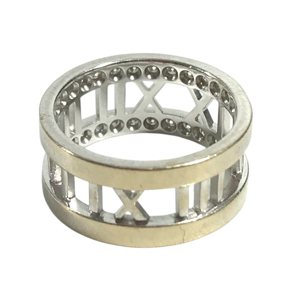 TIFFANY&Co. Diamond, K18 Gold Open atlas Accessory Jewelry Ring WG750 Silver Used