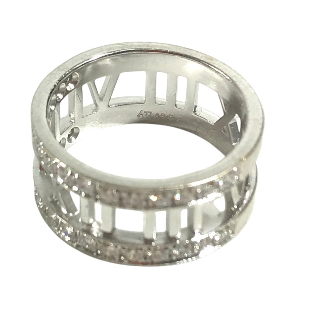 TIFFANY&Co. Diamond, K18 Gold Open atlas Accessory Jewelry Ring WG750 Silver Used