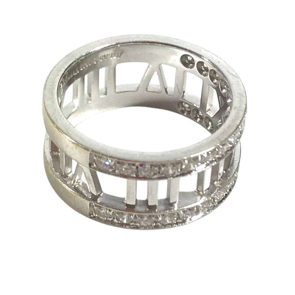 TIFFANY&Co. Diamond, K18 Gold Open atlas Accessory Jewelry Ring WG750 Silver Used