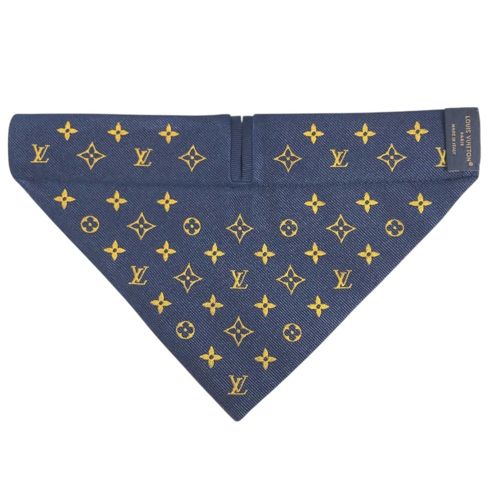 LOUIS VUITTON GI1261 Dog Bandana MM Dog Bandana MM Pet dog Collar cotton Red/Navy Used