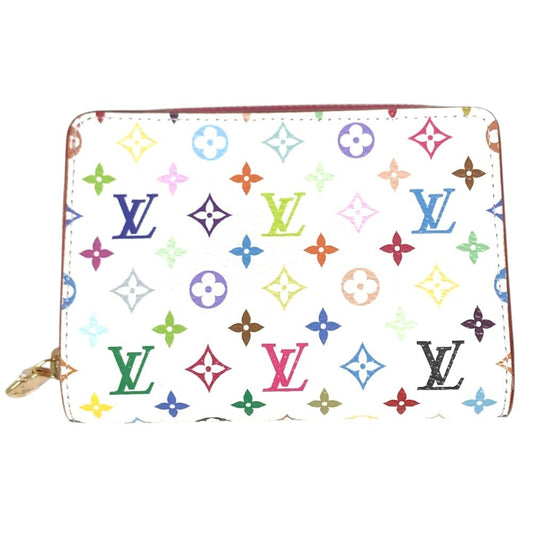 LOUIS VUITTON M14093 MonogramMulticolore Takashi Murakami LV x TK Portefeuille Lou Portefeuille Lou Compact Wallet Folded wallet MonogramMulticoloreCanvas White/pink Used