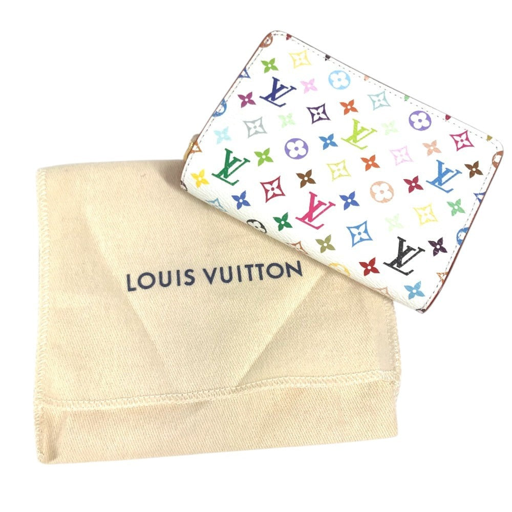 LOUIS VUITTON M14093 MonogramMulticolore Takashi Murakami LV x TK Portefeuille Lou Portefeuille Lou Compact Wallet Folded wallet MonogramMulticoloreCanvas White/pink Used