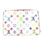 LOUIS VUITTON M14093 MonogramMulticolore Takashi Murakami LV x TK Portefeuille Lou Portefeuille Lou Compact Wallet Folded wallet MonogramMulticoloreCanvas White/pink Used