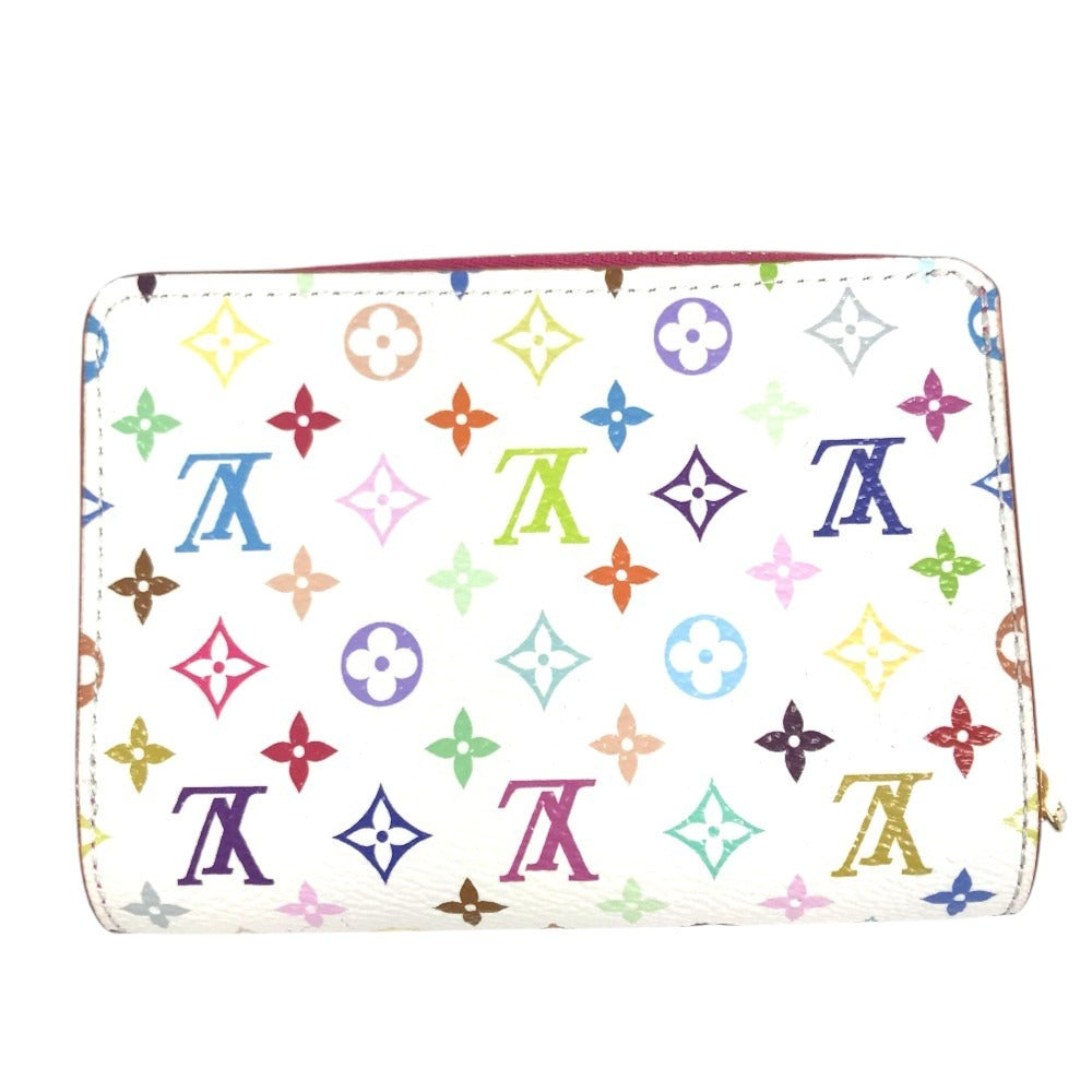 LOUIS VUITTON M14093 MonogramMulticolore Takashi Murakami LV x TK Portefeuille Lou Portefeuille Lou Compact Wallet Folded wallet MonogramMulticoloreCanvas White/pink Used