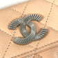 CHANEL AP4333 CC CC Mark logo Wallet Coin Compartment Business Card Holder Pass Case Flap Card Case Caviar Leather Beige Used