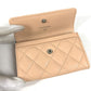 CHANEL AP4333 CC CC Mark logo Wallet Coin Compartment Business Card Holder Pass Case Flap Card Case Caviar Leather Beige Used
