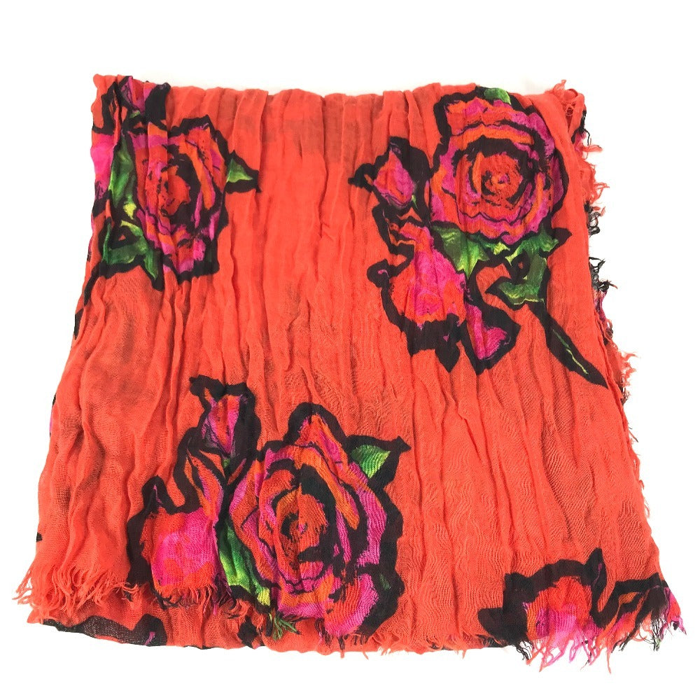 LOUIS VUITTON M72380 Shawl fringe Etol Rose Shawl Logo Rose Large Stole/Shawl Cashmere / silk Orange Used