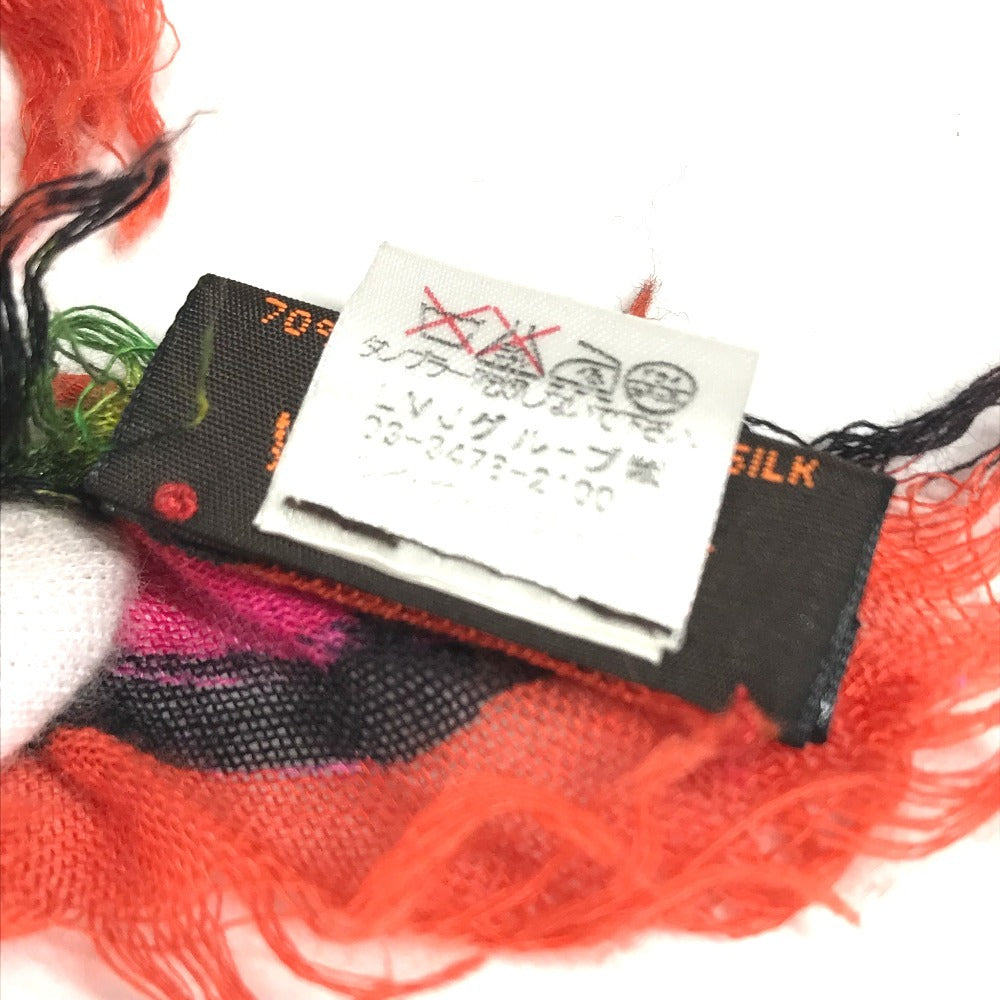 LOUIS VUITTON M72380 Shawl fringe Etol Rose Shawl Logo Rose Large Stole/Shawl Cashmere / silk Orange Used