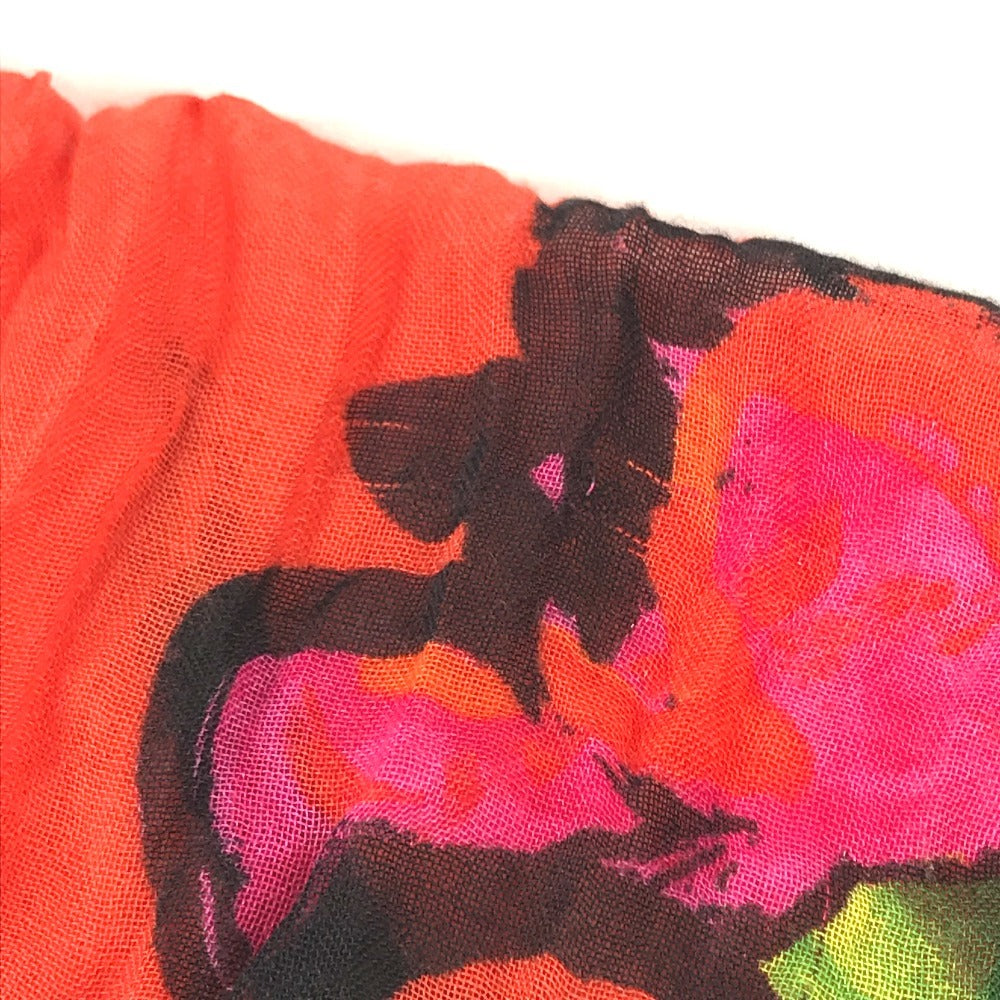 LOUIS VUITTON M72380 Shawl fringe Etol Rose Shawl Logo Rose Large Stole/Shawl Cashmere / silk Orange Used