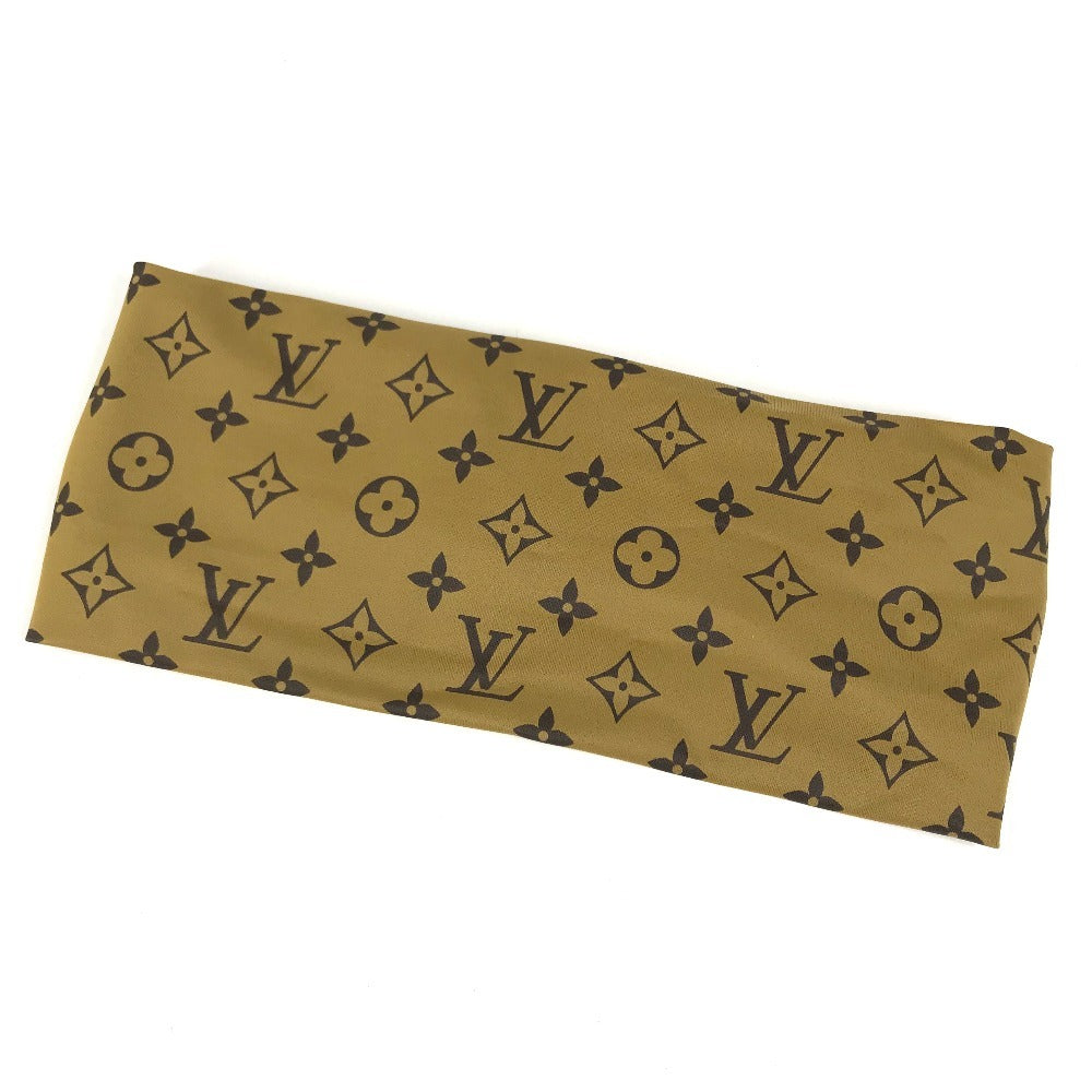 LOUIS VUITTON M76891　 Monogram reverse headband hair accessories hair band Nylon / Polyurethane Beige Used