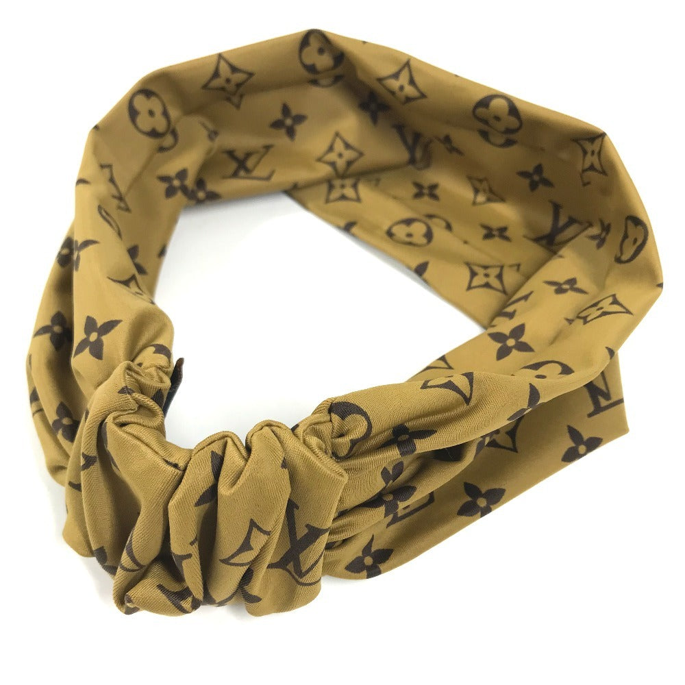 LOUIS VUITTON M76891　 Monogram reverse headband hair accessories hair band Nylon / Polyurethane Beige Used