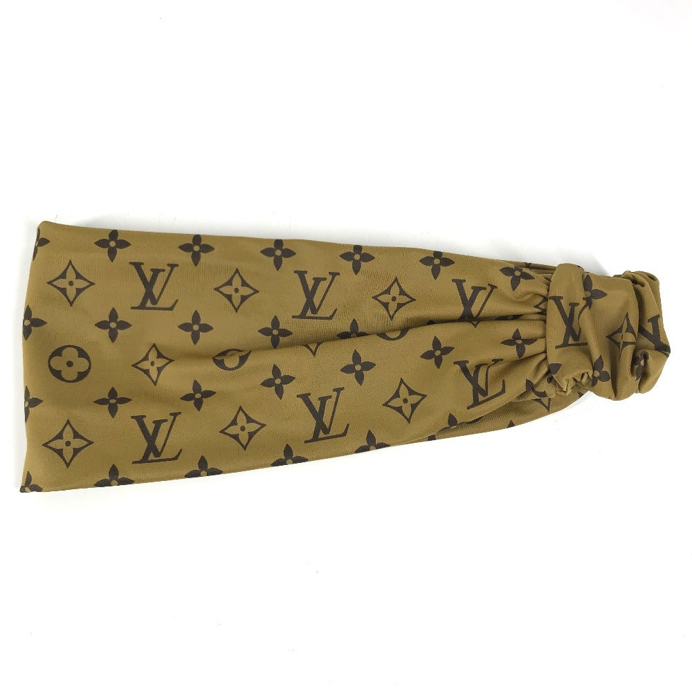 LOUIS VUITTON M76891　 Monogram reverse headband hair accessories hair band Nylon / Polyurethane Beige Used