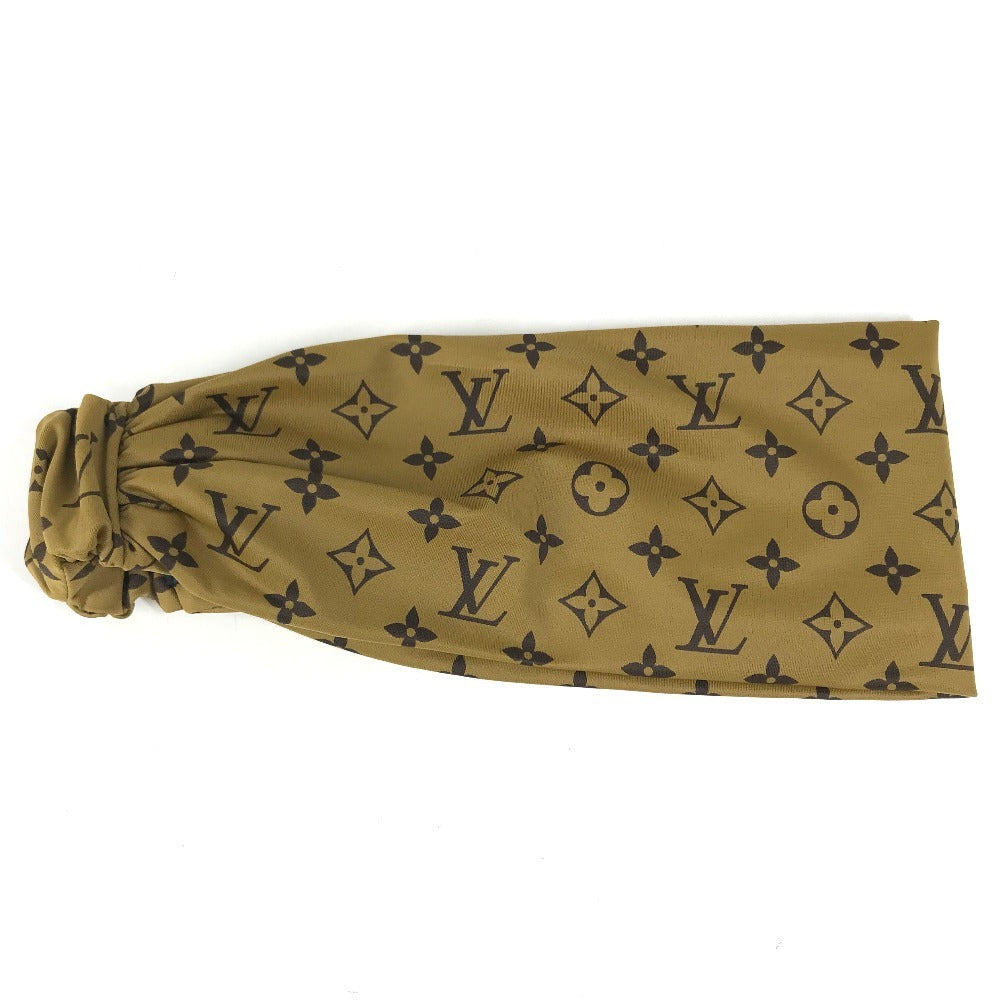 LOUIS VUITTON M76891　 Monogram reverse headband hair accessories hair band Nylon / Polyurethane Beige Used