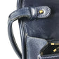 HERMES vintage Wood Button Bag Tote Bag shawl Shoulder Bag Leather Navy Used