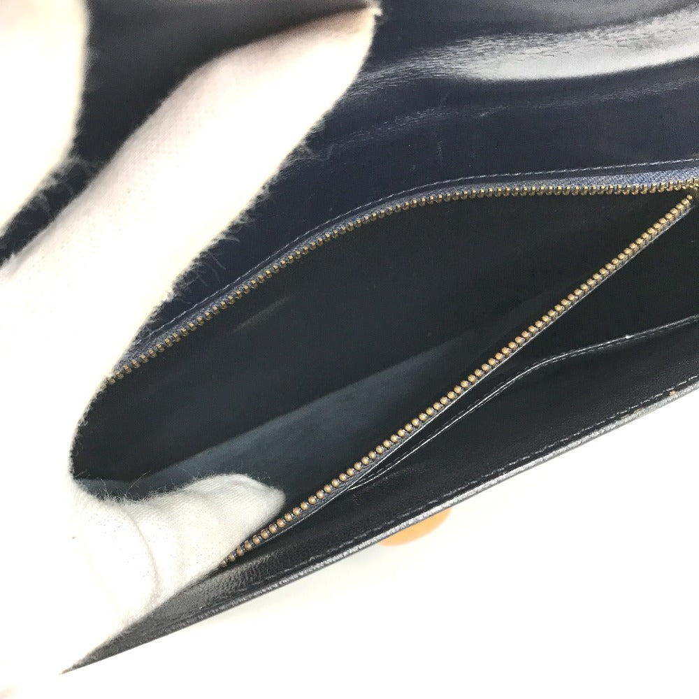 HERMES vintage Wood Button Bag Tote Bag shawl Shoulder Bag Leather Navy Used