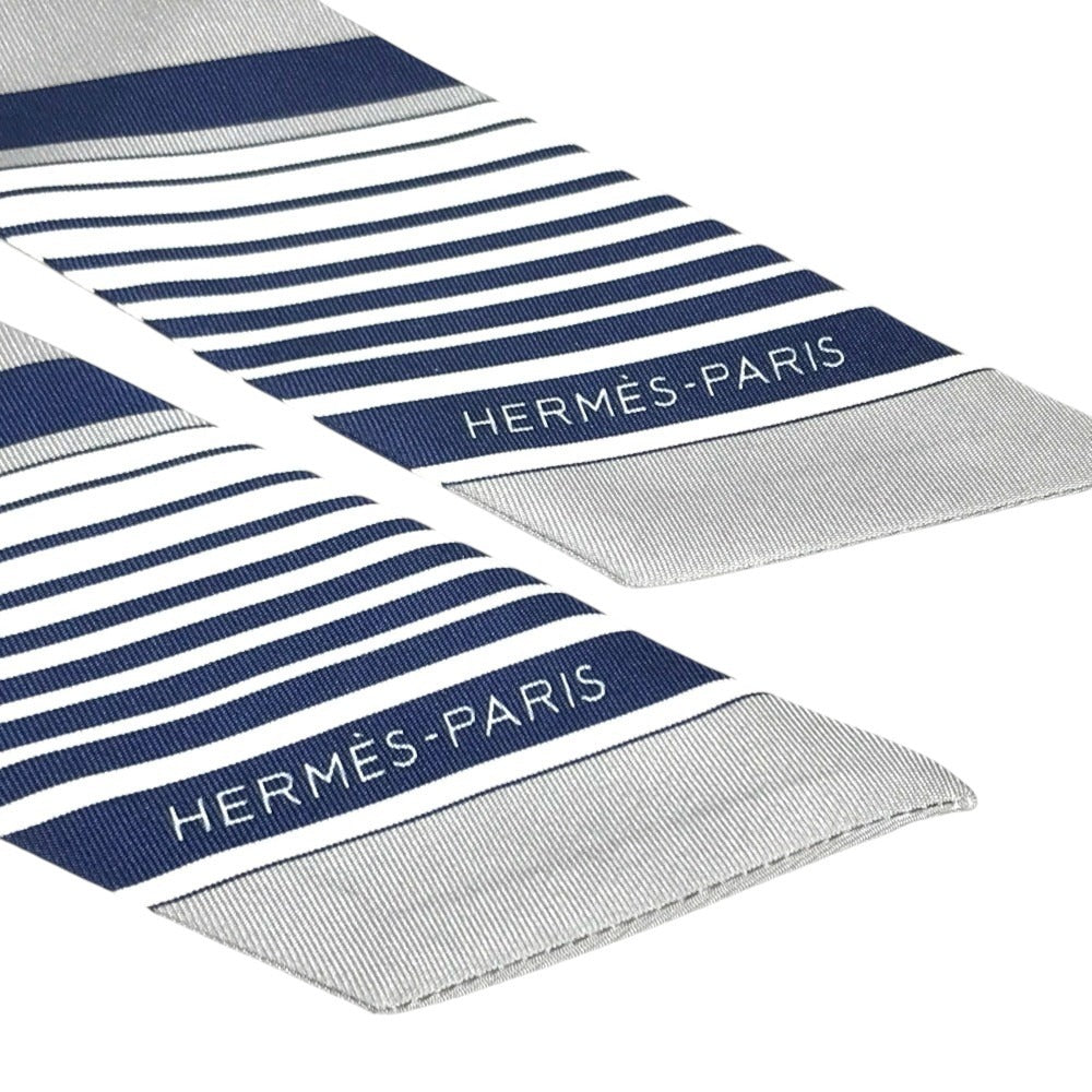 HERMES new tag Twilly Twilly (2 bottles, pair) Bandeau Scarf Accessories Scarf silk Navy/White Used
