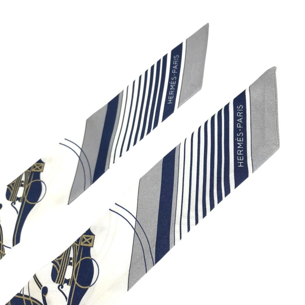 HERMES new tag Twilly Twilly (2 bottles, pair) Bandeau Scarf Accessories Scarf silk Navy/White Used