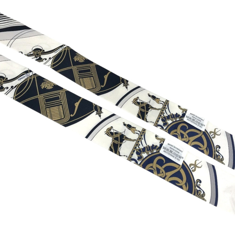 HERMES new tag Twilly Twilly (2 bottles, pair) Bandeau Scarf Accessories Scarf silk Navy/White Used
