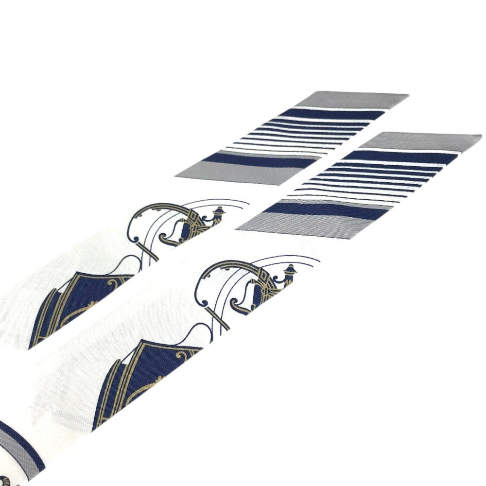 HERMES new tag Twilly Twilly (2 bottles, pair) Bandeau Scarf Accessories Scarf silk Navy/White Used