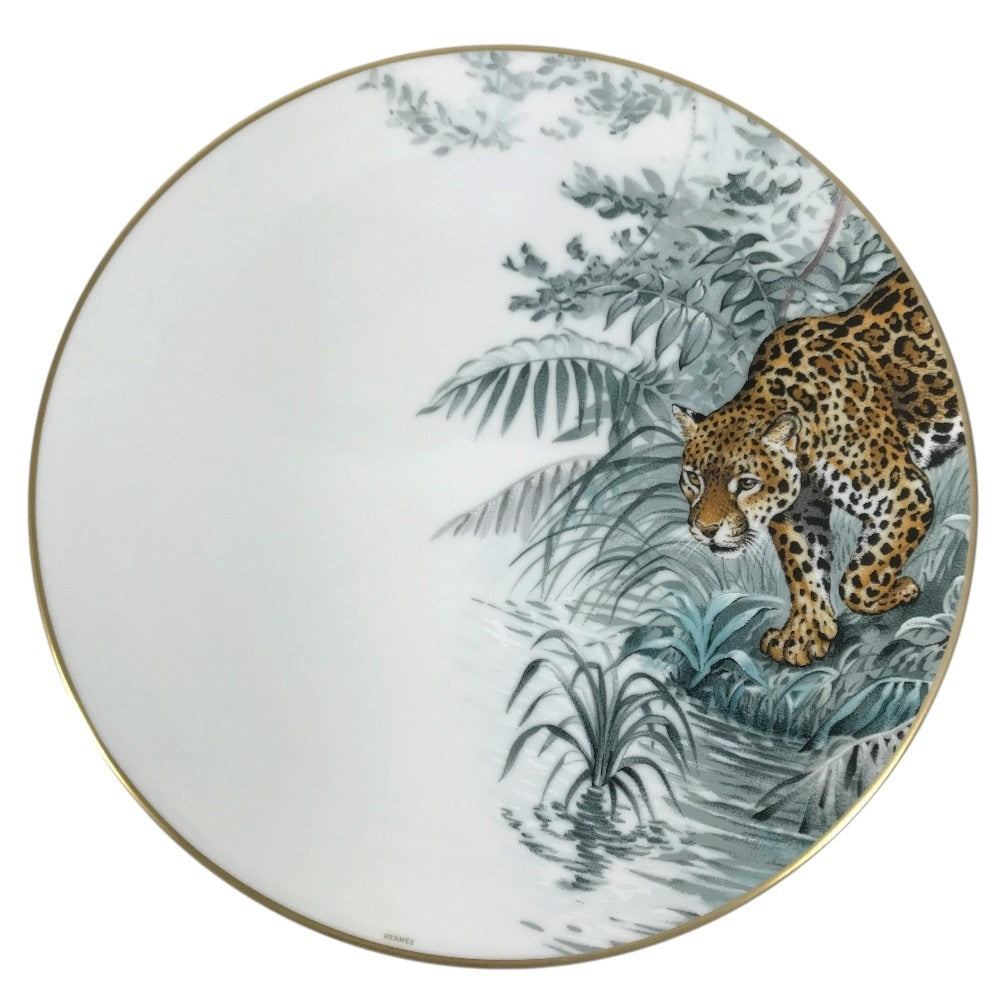HERMES P038001P Jaguar Tiger Dinner Plate Sketch of the area directly below the equator, 27cm Plates, tableware, dishes The dishes Pottery Multicolore Used