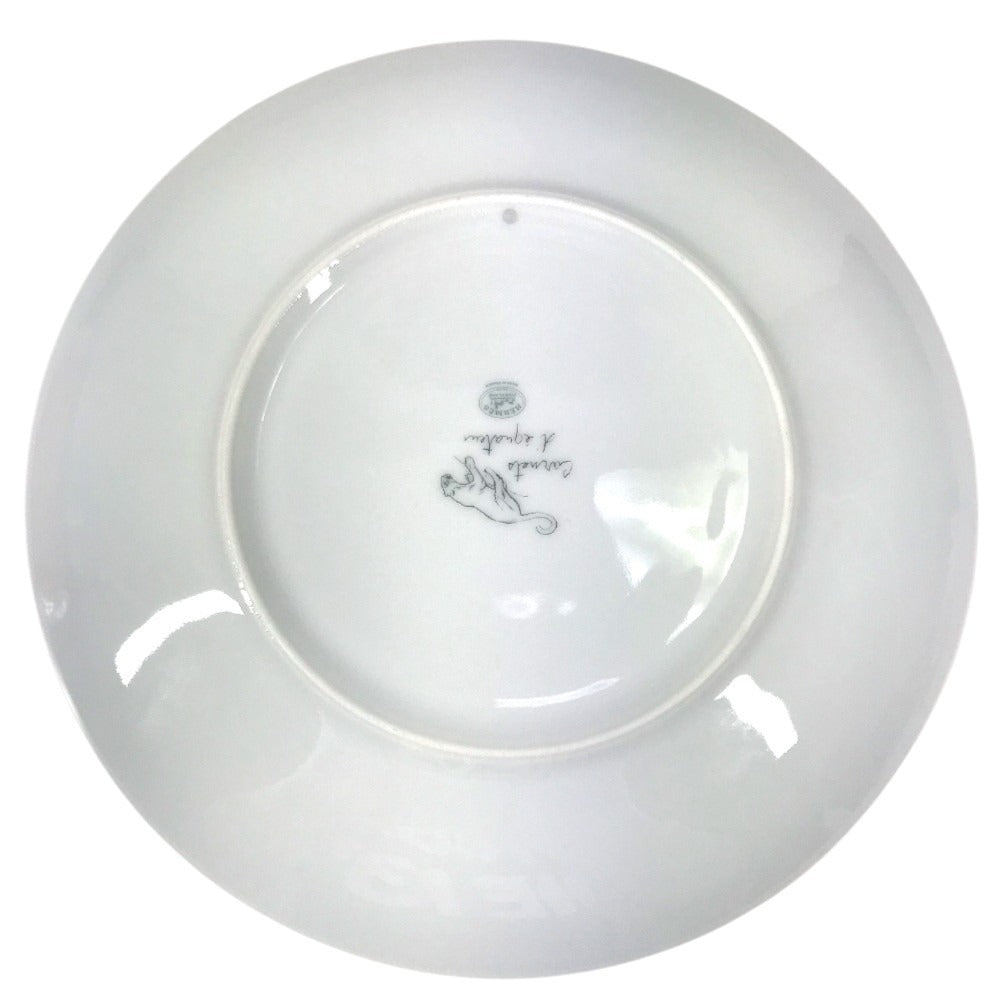 HERMES P038207P Deer 8.3" Dessert Plate Sketch of the area directly below the equator, 21cm Plates, tableware, dishes The dishes Pottery Multicolore Used