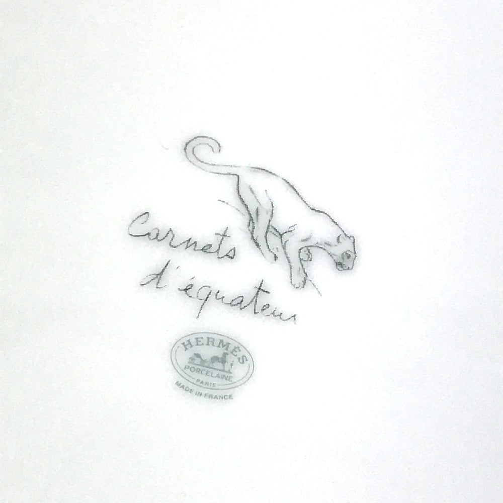 HERMES P038207P Deer 8.3" Dessert Plate Sketch of the area directly below the equator, 21cm Plates, tableware, dishes The dishes Pottery Multicolore Used