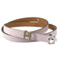 HERMES Belt Pop H 15 H-logo buckle belt for bottoms, thin belt belt Leather Mauve Pale/Chai pink/Brown Used