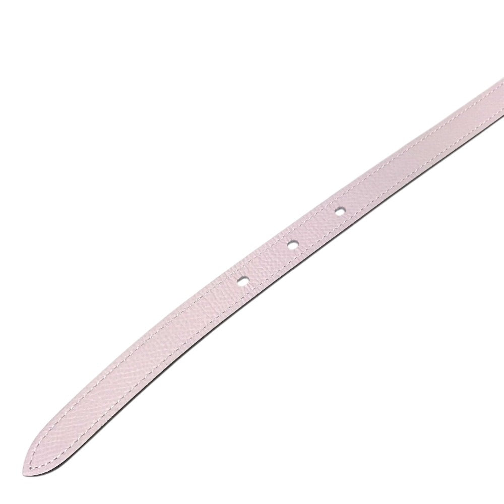 HERMES Belt Pop H 15 H-logo buckle belt for bottoms, thin belt belt Leather Mauve Pale/Chai pink/Brown Used