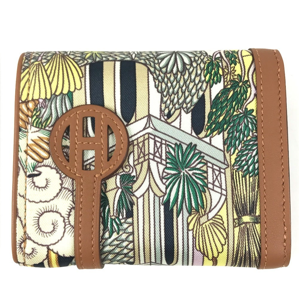 HERMES 085453CK Avexois Compact ANIMAPOLIS Compact Wallet Flap Folded wallet silk / Swift Multicolore Used