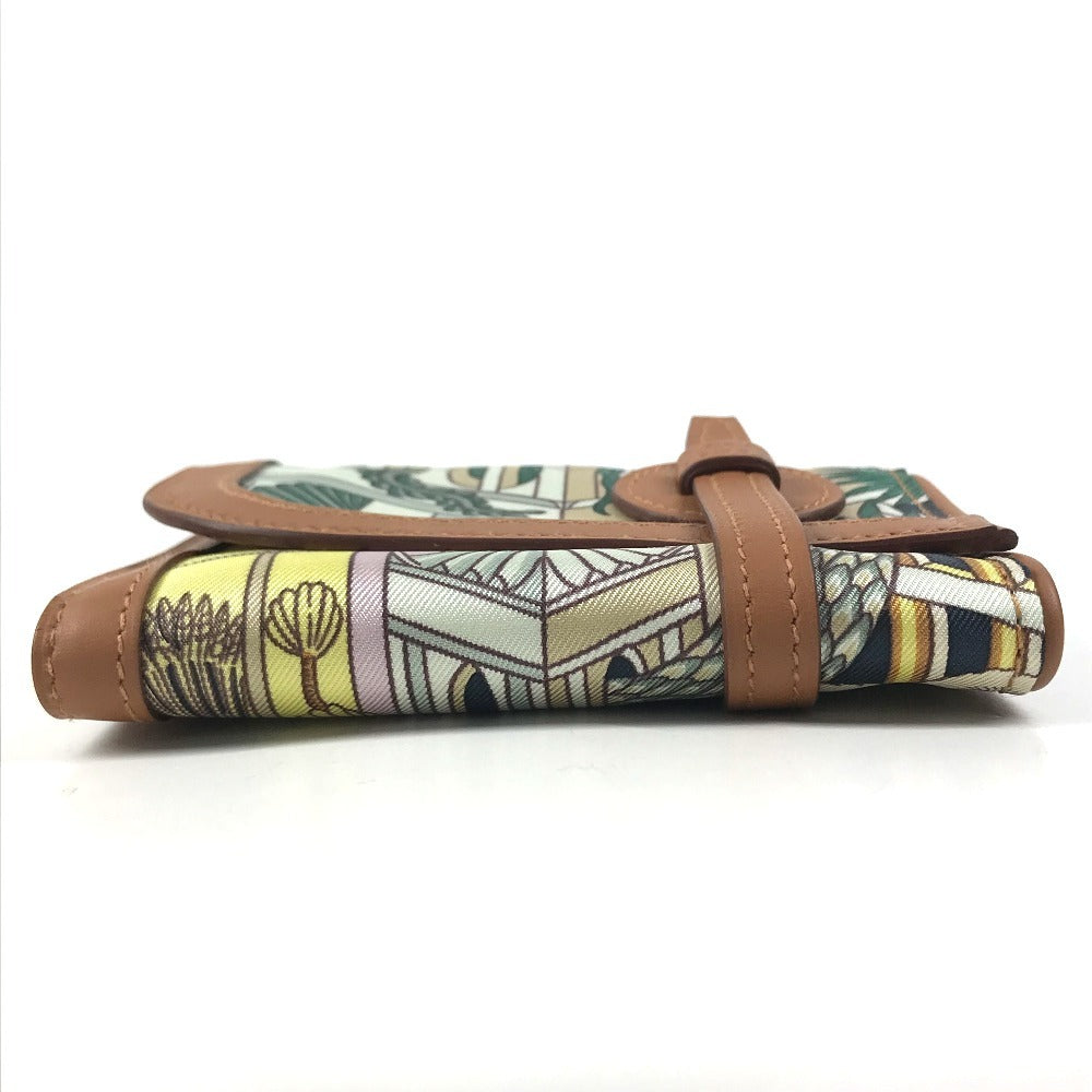 HERMES 085453CK Avexois Compact ANIMAPOLIS Compact Wallet Flap Folded wallet silk / Swift Multicolore Used