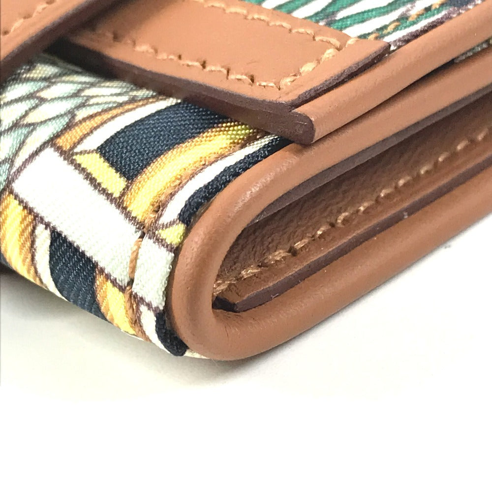 HERMES 085453CK Avexois Compact ANIMAPOLIS Compact Wallet Flap Folded wallet silk / Swift Multicolore Used