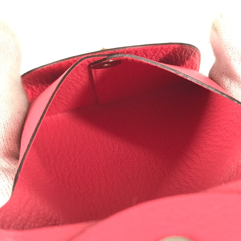 HERMES Bastia Wallet Coin Compartment coin purse Chevre Rose azare pink Used