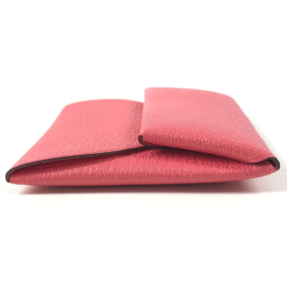 HERMES Bastia Wallet Coin Compartment coin purse Chevre Rose azare pink Used